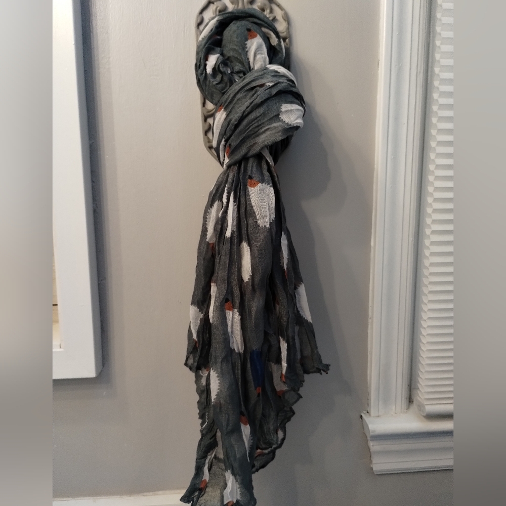 Dark Gray Scarf with Fun Hedgehog Print